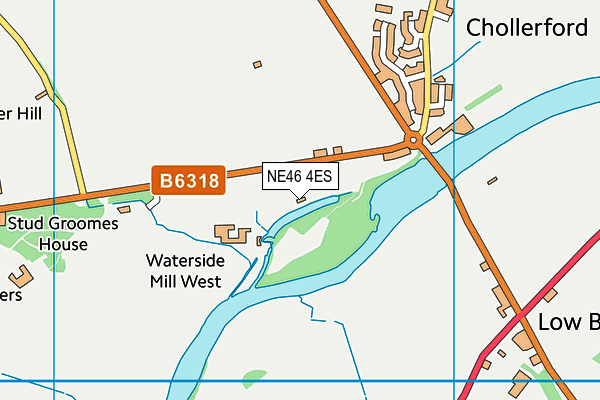NE46 4ES map - OS VectorMap District (Ordnance Survey)