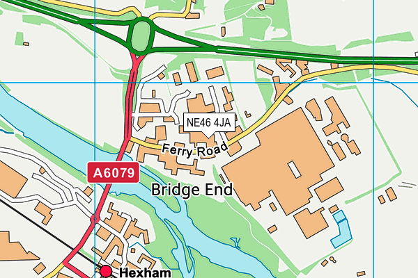 NE46 4JA map - OS VectorMap District (Ordnance Survey)