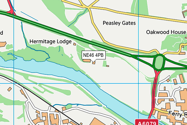 NE46 4PB map - OS VectorMap District (Ordnance Survey)