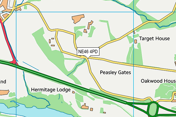 NE46 4PD map - OS VectorMap District (Ordnance Survey) NE46 4PD map - OS VectorMap District (Ordnance Survey)