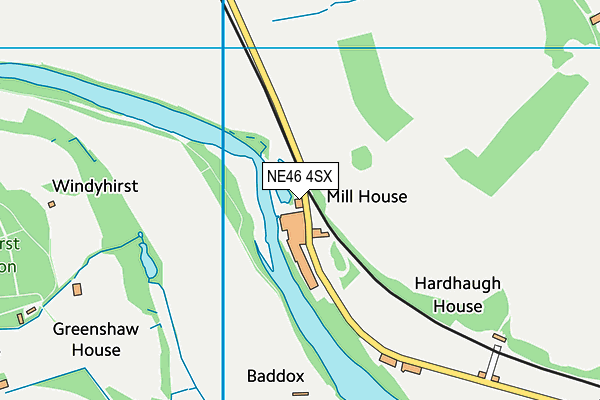 NE46 4SX map - OS VectorMap District (Ordnance Survey) NE46 4SX map - OS VectorMap District (Ordnance Survey)