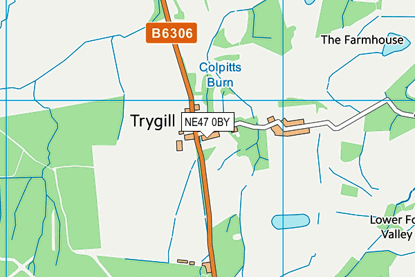 NE47 0BY map - OS VectorMap District (Ordnance Survey)