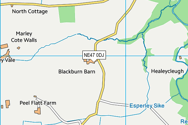NE47 0DJ map - OS VectorMap District (Ordnance Survey) NE47 0DJ map - OS VectorMap District (Ordnance Survey)