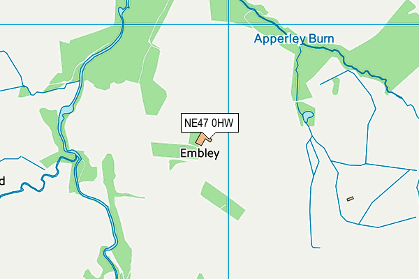 NE47 0HW map - OS VectorMap District (Ordnance Survey) NE47 0HW map - OS VectorMap District (Ordnance Survey)