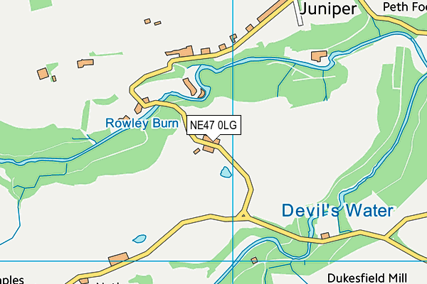 NE47 0LG map - OS VectorMap District (Ordnance Survey) NE47 0LG map - OS VectorMap District (Ordnance Survey)
