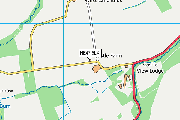 NE47 5LX map - OS VectorMap District (Ordnance Survey)
