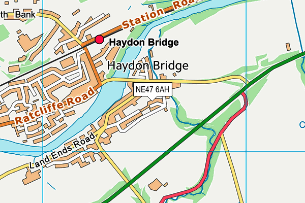 NE47 6AH map - OS VectorMap District (Ordnance Survey)
