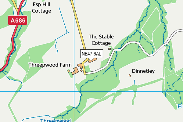 NE47 6AL map - OS VectorMap District (Ordnance Survey) NE47 6AL map - OS VectorMap District (Ordnance Survey)