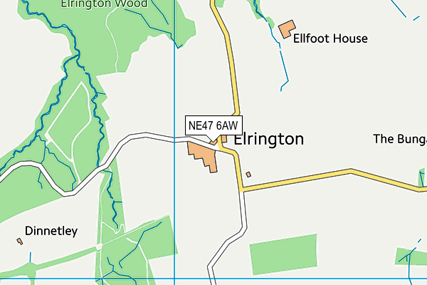 NE47 6AW map - OS VectorMap District (Ordnance Survey) NE47 6AW map - OS VectorMap District (Ordnance Survey)
