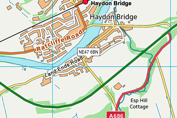 NE47 6BN map - OS VectorMap District (Ordnance Survey) NE47 6BN map - OS VectorMap District (Ordnance Survey)