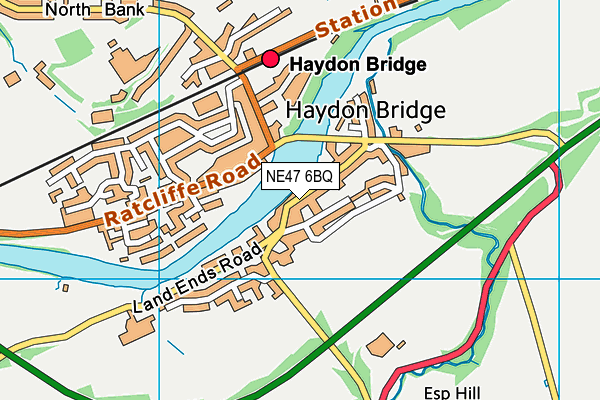 NE47 6BQ map - OS VectorMap District (Ordnance Survey) NE47 6BQ map - OS VectorMap District (Ordnance Survey)