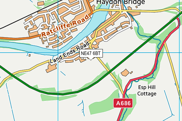 NE47 6BT map - OS VectorMap District (Ordnance Survey) NE47 6BT map - OS VectorMap District (Ordnance Survey)
