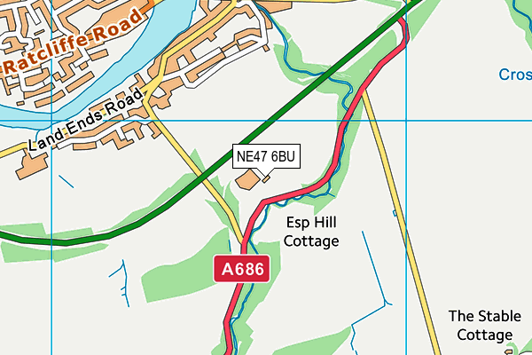 NE47 6BU map - OS VectorMap District (Ordnance Survey)