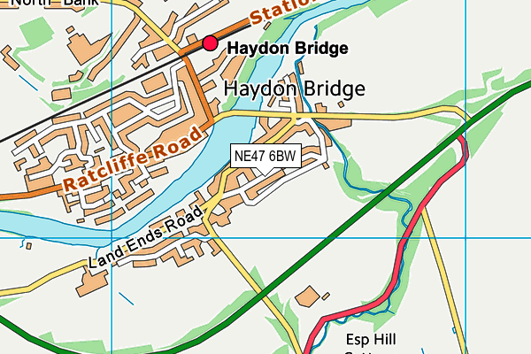 NE47 6BW map - OS VectorMap District (Ordnance Survey) NE47 6BW map - OS VectorMap District (Ordnance Survey)