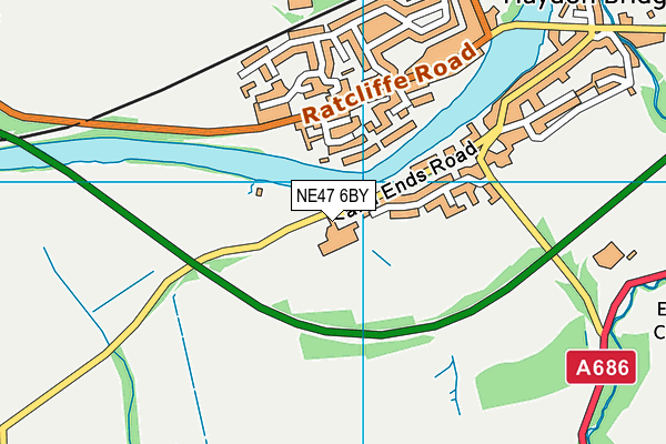 NE47 6BY map - OS VectorMap District (Ordnance Survey) NE47 6BY map - OS VectorMap District (Ordnance Survey)
