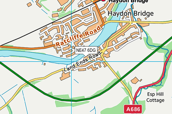 NE47 6DG map - OS VectorMap District (Ordnance Survey) NE47 6DG map - OS VectorMap District (Ordnance Survey)