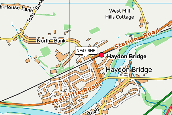 NE47 6HE map - OS VectorMap District (Ordnance Survey) NE47 6HE map - OS VectorMap District (Ordnance Survey)