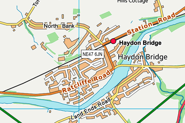 NE47 6JN map - OS VectorMap District (Ordnance Survey) NE47 6JN map - OS VectorMap District (Ordnance Survey)