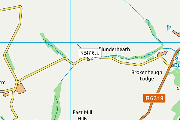 NE47 6JU map - OS VectorMap District (Ordnance Survey) NE47 6JU map - OS VectorMap District (Ordnance Survey)