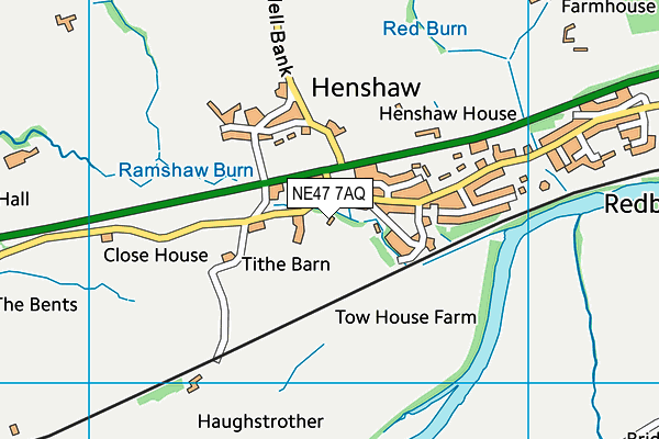 NE47 7AQ map - OS VectorMap District (Ordnance Survey) NE47 7AQ map - OS VectorMap District (Ordnance Survey)