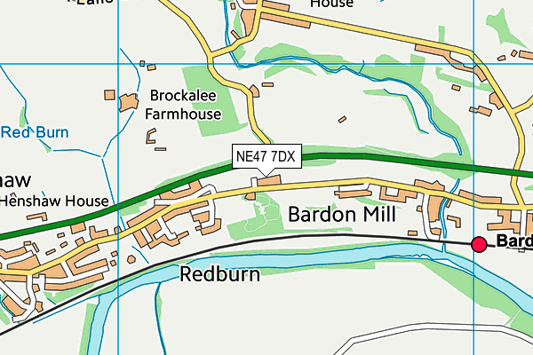 NE47 7DX map - OS VectorMap District (Ordnance Survey)