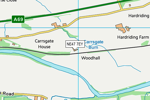 NE47 7EY map - OS VectorMap District (Ordnance Survey) NE47 7EY map - OS VectorMap District (Ordnance Survey)