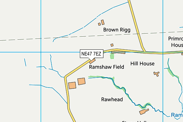 NE47 7EZ map - OS VectorMap District (Ordnance Survey)
