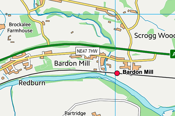 NE47 7HW map - OS VectorMap District (Ordnance Survey)