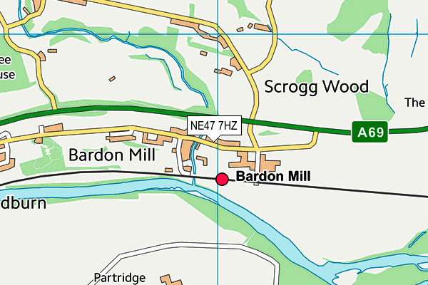 NE47 7HZ map - OS VectorMap District (Ordnance Survey)