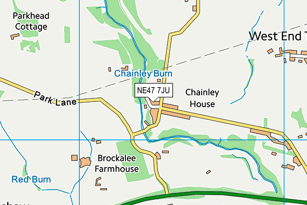 NE47 7JU map - OS VectorMap District (Ordnance Survey)