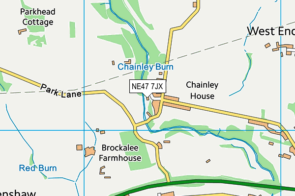 NE47 7JX map - OS VectorMap District (Ordnance Survey) NE47 7JX map - OS VectorMap District (Ordnance Survey)