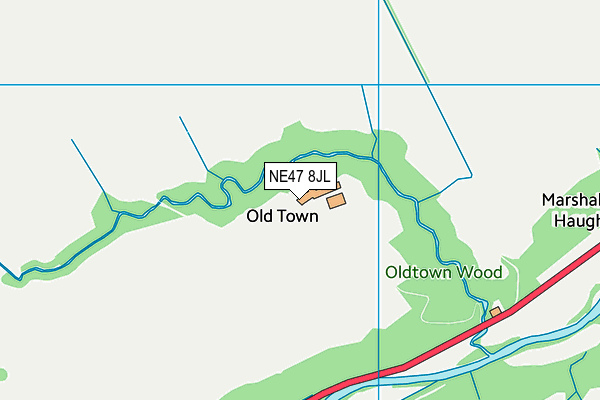 NE47 8JL map - OS VectorMap District (Ordnance Survey) NE47 8JL map - OS VectorMap District (Ordnance Survey)