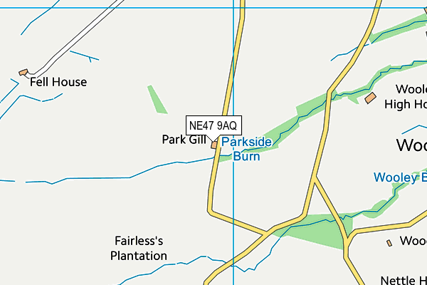 NE47 9AQ map - OS VectorMap District (Ordnance Survey)