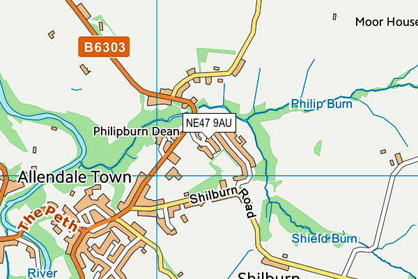 NE47 9AU map - OS VectorMap District (Ordnance Survey) NE47 9AU map - OS VectorMap District (Ordnance Survey)