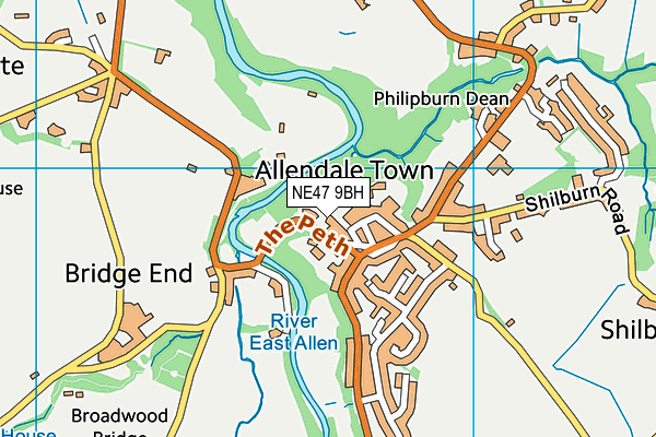 NE47 9BH map - OS VectorMap District (Ordnance Survey) NE47 9BH map - OS VectorMap District (Ordnance Survey)