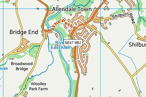 NE47 9BU map - OS VectorMap District (Ordnance Survey) NE47 9BU map - OS VectorMap District (Ordnance Survey)