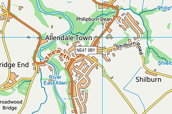 NE47 9BY map - OS VectorMap District (Ordnance Survey) NE47 9BY map - OS VectorMap District (Ordnance Survey)