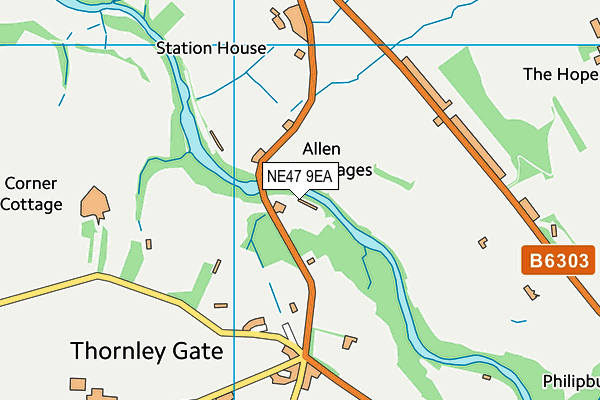 NE47 9EA map - OS VectorMap District (Ordnance Survey) NE47 9EA map - OS VectorMap District (Ordnance Survey)