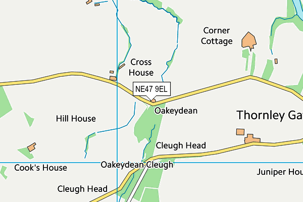 NE47 9EL map - OS VectorMap District (Ordnance Survey)