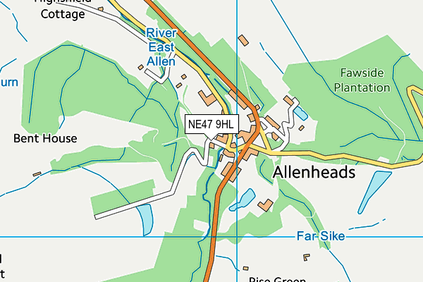 NE47 9HL map - OS VectorMap District (Ordnance Survey) NE47 9HL map - OS VectorMap District (Ordnance Survey)