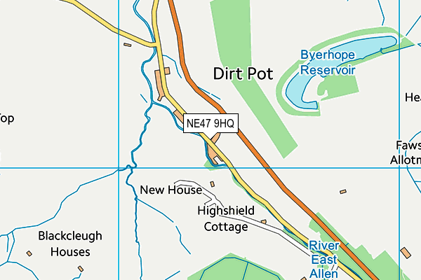 NE47 9HQ map - OS VectorMap District (Ordnance Survey)
