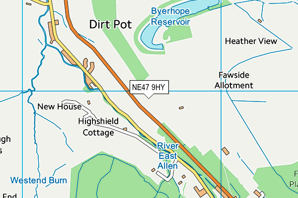 NE47 9HY map - OS VectorMap District (Ordnance Survey) NE47 9HY map - OS VectorMap District (Ordnance Survey)