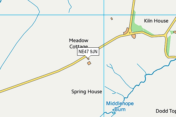 NE47 9JN map - OS VectorMap District (Ordnance Survey)