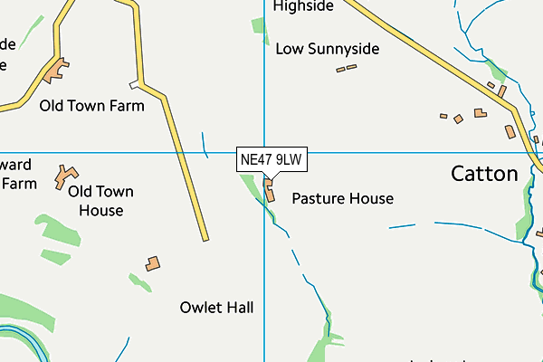 NE47 9LW map - OS VectorMap District (Ordnance Survey) NE47 9LW map - OS VectorMap District (Ordnance Survey)