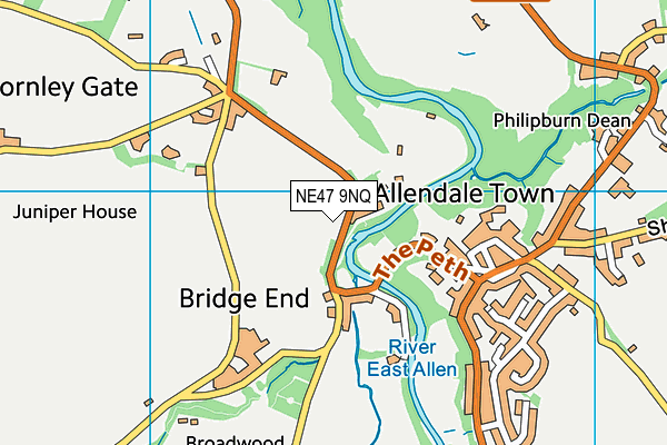 NE47 9NQ map - OS VectorMap District (Ordnance Survey)
