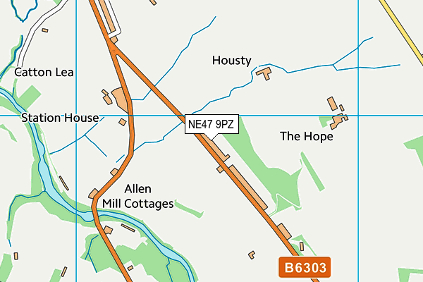 NE47 9PZ map - OS VectorMap District (Ordnance Survey) NE47 9PZ map - OS VectorMap District (Ordnance Survey)