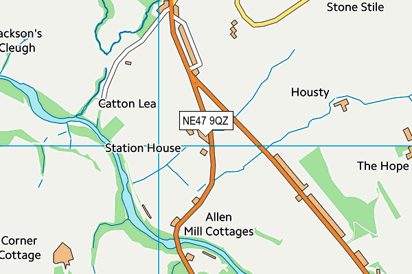 NE47 9QZ map - OS VectorMap District (Ordnance Survey)