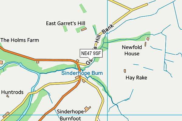NE47 9SF map - OS VectorMap District (Ordnance Survey) NE47 9SF map - OS VectorMap District (Ordnance Survey)