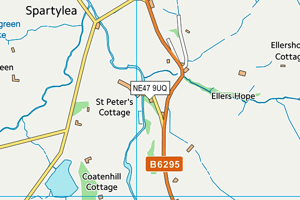 NE47 9UQ map - OS VectorMap District (Ordnance Survey) NE47 9UQ map - OS VectorMap District (Ordnance Survey)