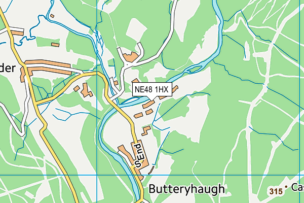 NE48 1HX map - OS VectorMap District (Ordnance Survey) NE48 1HX map - OS VectorMap District (Ordnance Survey)